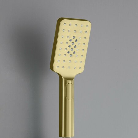 Kibi Cube 3 Settings ABS Handheld Shower Head - Brushed Gold HS1002BG